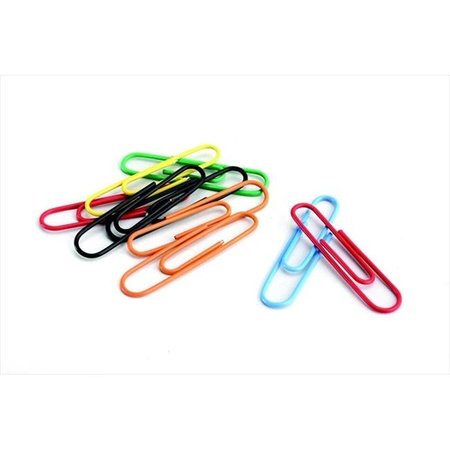 SCHOOL SMART School Smart 023974 Metal Vinyl Coated Jumbo Paper Clip; Assorted; Pack - 40 23974